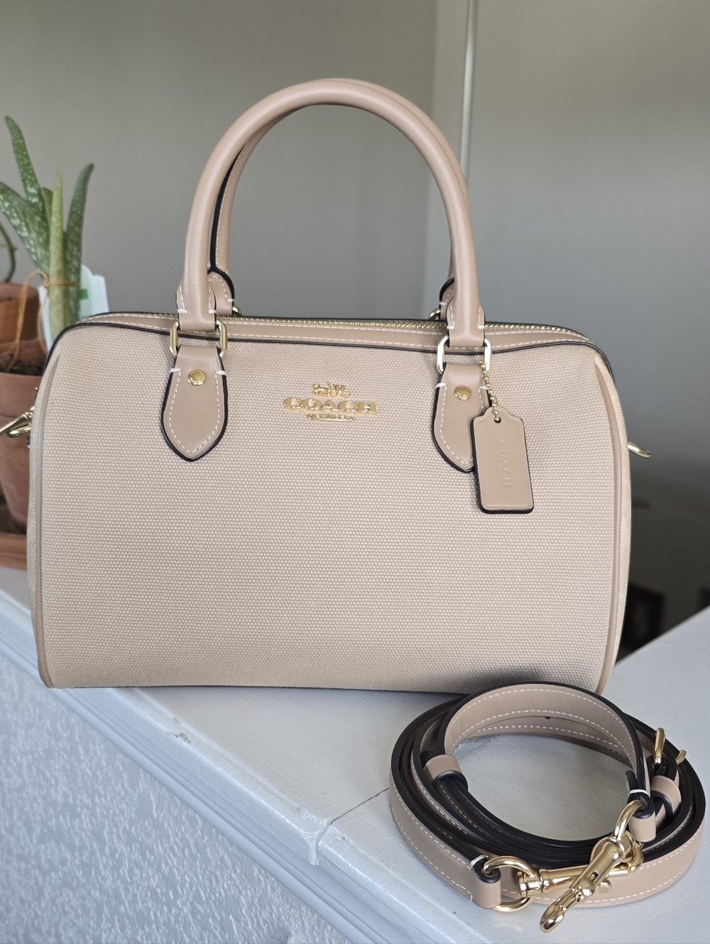 Coach Rowan Satchel In Color Block Canvas And Coated C Signature #CAK58